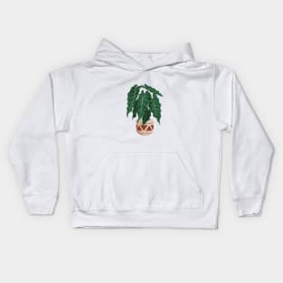 Alocasia Polly Plant Illustration Kids Hoodie